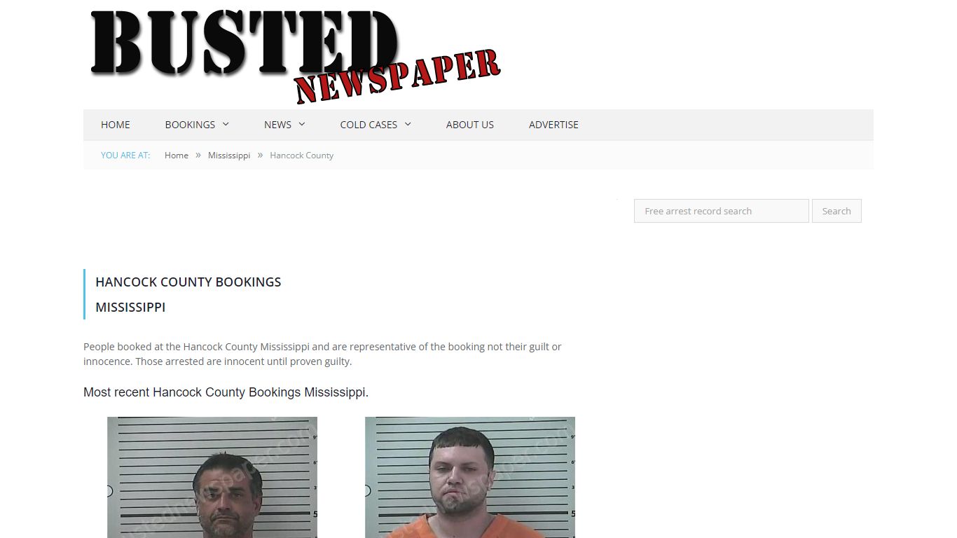 Hancock County, MS Mugshots - BUSTEDNEWSPAPER.COM