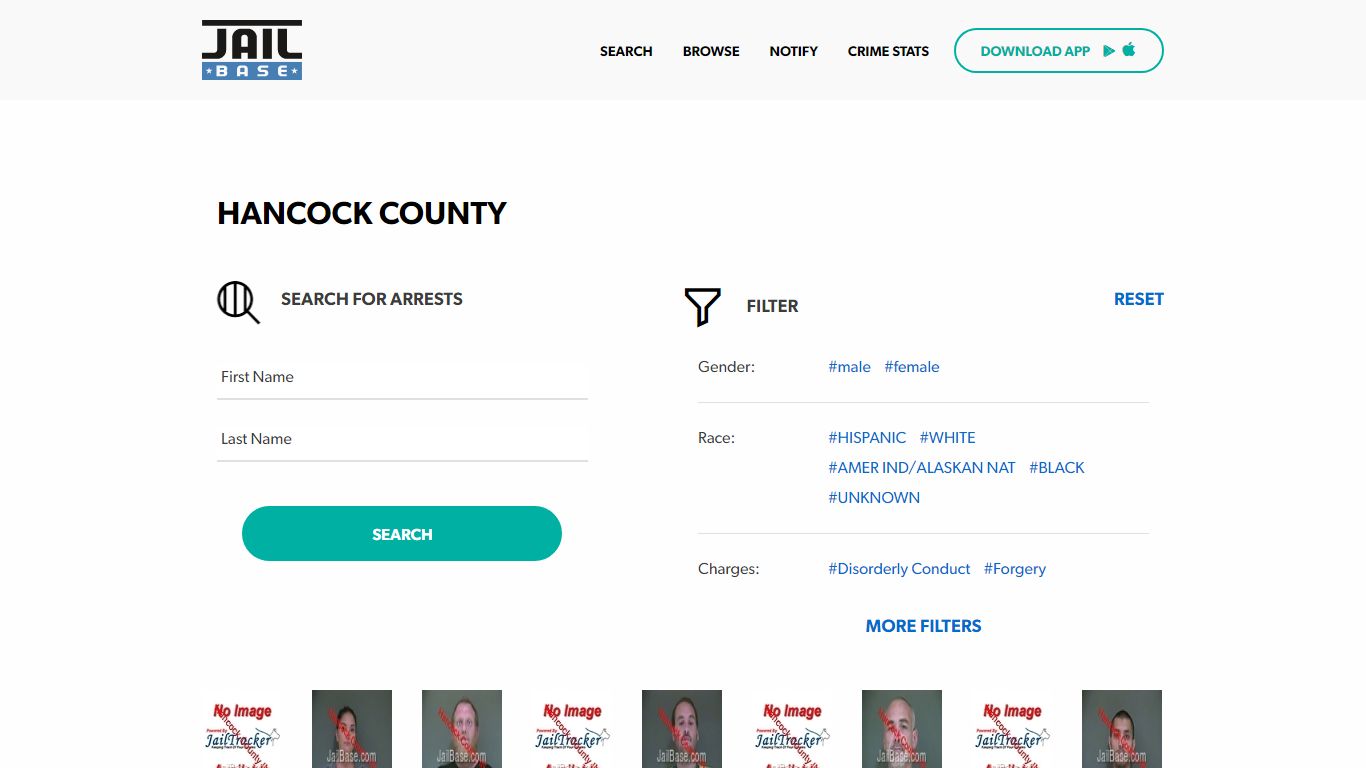 Hancock County Jail Inmate Search and Mugshots | JailBase